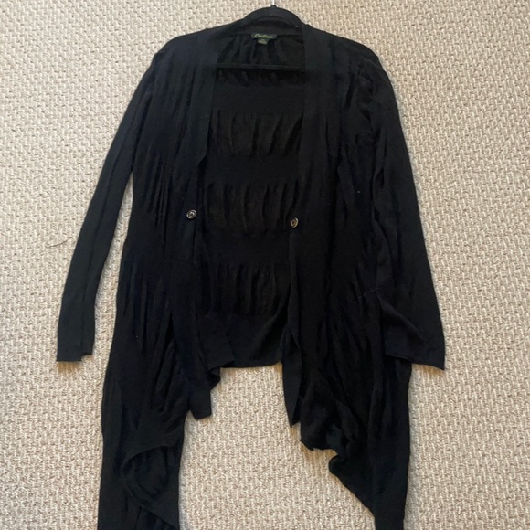 Cartise Black Draped Asymmetric Duster Cardigan Size S - Picture 1 of 5